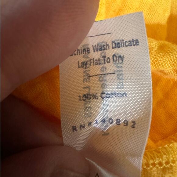 Marine Layer Midi Wrap Dress Valencia Cotton Short Sleeve Golden Yellow size XS - Picture 8 of 8